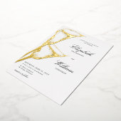 エレガントフォーマルクラシック金ゴールド結婚ズ 箔招待状 (回転した状態)