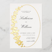 エレガントフォーマルクラシック金ゴールド 箔招待状 (正面)