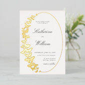 エレガントフォーマルクラシック金ゴールド 箔招待状 (立ち正面)