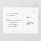 エレガントフォーマルクラシック インビテーションポストカード (裏面)