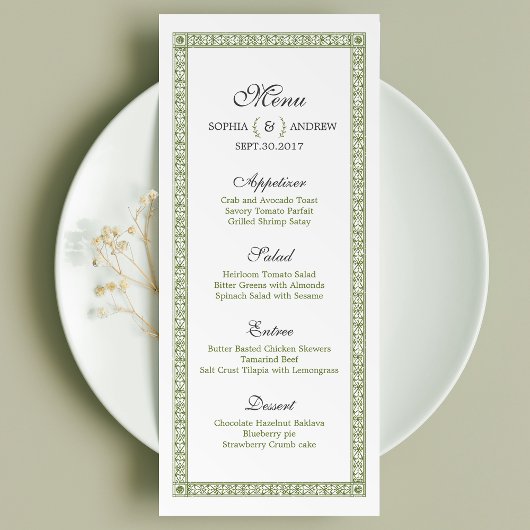 エレガントフォーマルクラシック メニュー