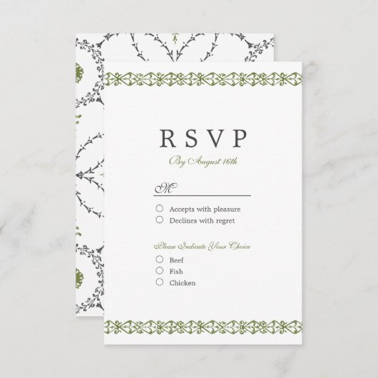 エレガントフォーマルクラシック 出欠カード (正面/裏面)