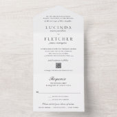 エレガントフォーマルクラシックQRコー結婚ド オールインワン招待状 (内側)