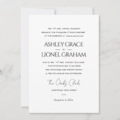 エレガントフォーマルクラシックScriptシンプル結婚のOS 招待状 (正面)