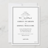 エレガントフォーマルクラシックScriptシンプル結婚のOS 招待状 (正面)