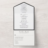 エレガントフォーマルシンプル白黒結婚ズ オールインワン招待状 (内側)