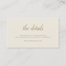 エレガントフォーマルシンプル金ゴールドアイボリー結婚ズ エンクロージャーカード