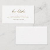 エレガントフォーマルシンプルScript Webサイトの金ゴールド結婚の エンクロージャーカード (正面/裏面)