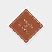 エレガントフォーマルテラコタ結婚ス スタンダードカクテルナプキン (角)