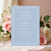 エレガントフォーマルパウダブルー結婚ズ 招待状