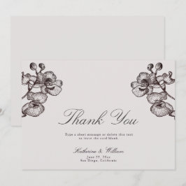 エレガントフォーマルモダンクラシックOrchid Ink 3結婚's サンキューカード