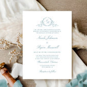 エレガントフォーマルモノグラム海結婚鏡 招待状