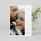 エレガントフォーマルヴィンテージ写真ウェディング日付の保存 箔招待状 (立ち正面)