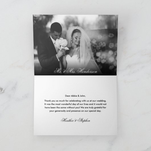 エレガントフォーマル写結婚真 サンキューカード (内部)