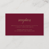 エレガントフォーマル披露宴金ゴールドブルグンディ結婚ーズ エンクロージャーカード (正面)