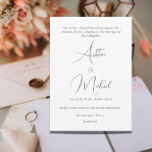 エレガントフォーマル無モダン率のミニマ結婚リスト 招待状