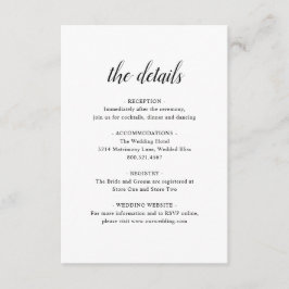 エレガントフォーマル白黒シンプル結婚詳細 エンクロージャーカード