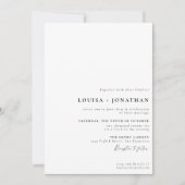 エレガントフォーマル白黒写真結婚の 招待状 (正面)