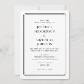 エレガントフォーマル白黒結婚の 招待状 (正面)