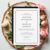 エレガントフォーマル白黒結婚の 招待状