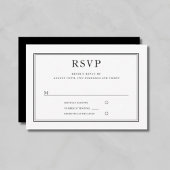 エレガントフォーマル白黒結婚式RSVP 出欠カード