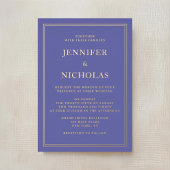 エレガントフォーマル紫結婚病 箔招待状