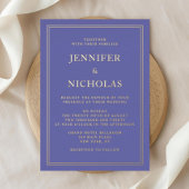 エレガントフォーマル紫結婚病 箔招待状