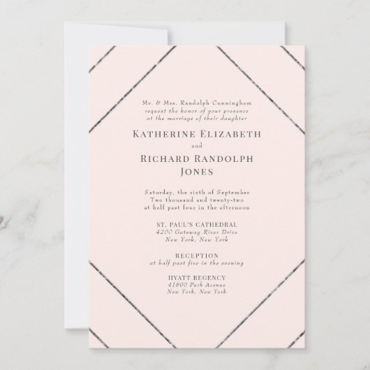 エレガントフォーマル結婚式招待状赤面 招待状 (正面)