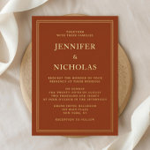 エレガントフォーマル結婚金ゴールド 箔招待状