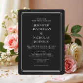 エレガントフォーマル結婚黒 招待状