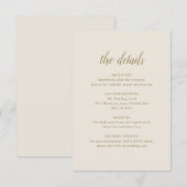 エレガントフォーマル詳細中性金ゴールドアイボリー結婚の エンクロージャーカード (正面/裏面)