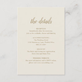エレガントフォーマル詳細中性金ゴールドアイボリー結婚の エンクロージャーカード