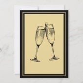 エレガントフォーマル金ゴールドブラックお別れパーティー 招待状 (裏面)