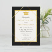 エレガントフォーマル金ゴールド卒業式 招待状 (スタンド正面)