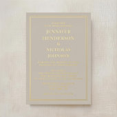 エレガントフォーマル金ゴールド結婚ー 箔招待状