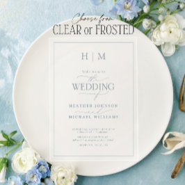 エレガントフォーマルDusty Blue結婚 Writhic アクリル招待状