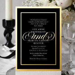 エレガントフォーマルPremium金ゴールドフレ結婚ーム 箔招待状
