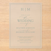 エレガントフォーマルSage Green結婚 Writh's アクリル招待状 (正面)