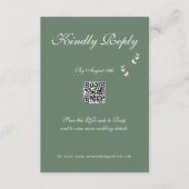 エレガントフォーマルSage Olive Green結婚 Script エンクロージャーカード (正面)