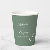 エレガントフォーマルSage Olive Green結婚 Script 紙コップ (正面)