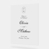 エレガントフォーマルScript Monogram結婚の歓迎 アクリルサイン (傾斜)