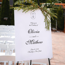 エレガントフォーマルScript Monogram結婚の歓迎 ポスター