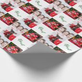 エレガントフカスタムォトコラージュノエルクリスマス ラッピングペーパー (角)