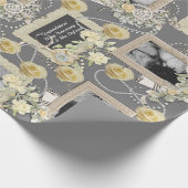 エレガントフパーソナライズされたレー結婚ム/記念日 ラッピングペーパー (角)