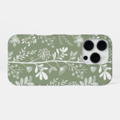 エレガントフラワーガーデン Reverie Sage Green ボタニカル iPhoneケース (裏面横)