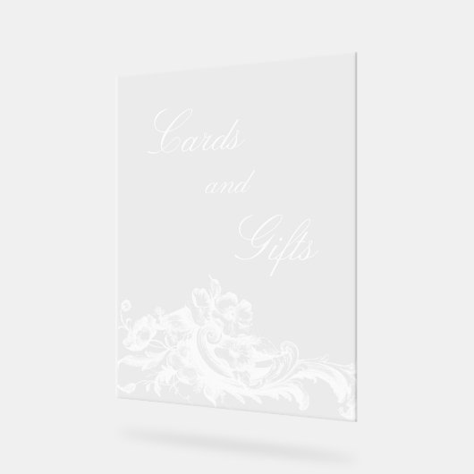 エレガントフランスのクラシックフローラ アクリルサイン (傾斜)