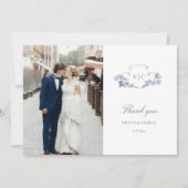 エレガントフランスのクラシックフローラ サンキューカード (正面)