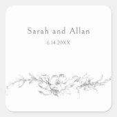 エレガントフランスのクラシックフローラ スクエアシール (正面)