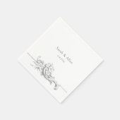 エレガントフランスのクラシックフローラ スタンダードカクテルナプキン (角)