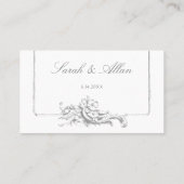 エレガントフランスのクラシックフローラ プレイスカード (裏面)